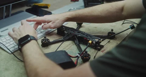 Hands Working on Internal Electronics Drone Stock Footage 322112820
