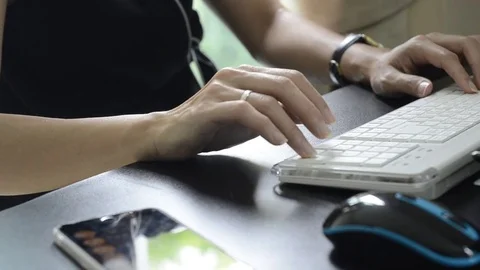 Hands with working on laptop. Stock Footage 81055442