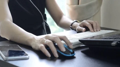 Hands with working on laptop. Stock Footage 81055469