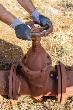 Hands of Workman Foto stock