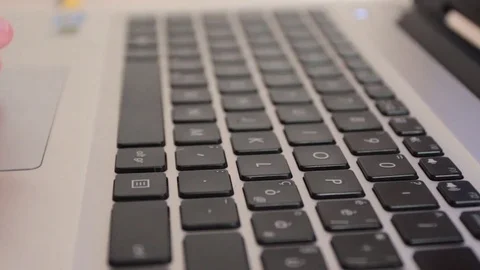 Hands write and move on a PC keyboard Video stock 76165786