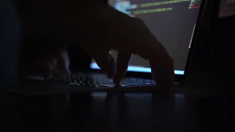 Hands writing code on laptop. Web and software development Stock Footage 222816681