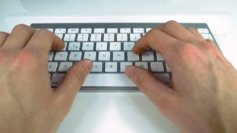 Hands writing on the keyboard Stock Footage 87215122