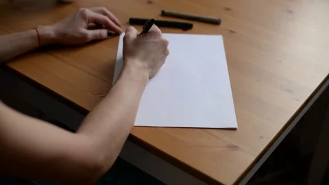 Hands writing letter Video stock 70722797