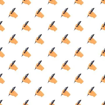 Hands writing with pens seamless pattern background Stock Illustration