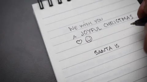 A hands writing Santa is Coming Stock Footage 291683633