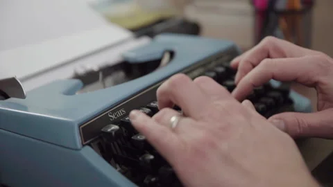 Hands Writing On Typewriter Stock Footage 150459418