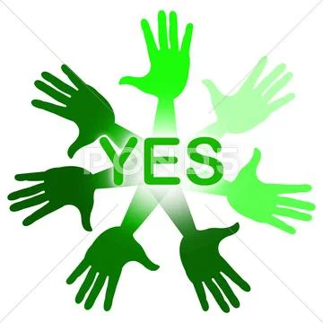 Hands yes representing palm agreement and allright Stock Illustration