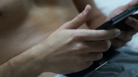 Hands of young  man using mobile smart phone Stock Footage 46256374