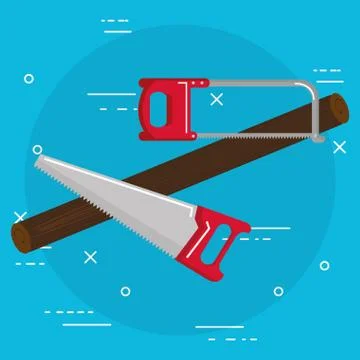 Handsaw and saw tools Stock Illustration