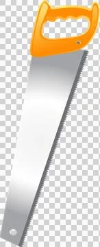 Handsaw is being shown in flat vector with orange handle and serrated blade, Illustration
