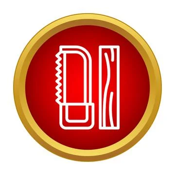 Handsaw icon processing wood plank carpentry concept Stock Illustration