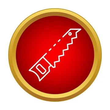 Handsaw outline icon representing construction and carpentry work Illustration