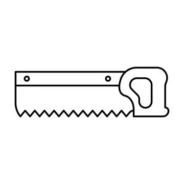 Handsaw Outline Vector Illustration Stock Illustration