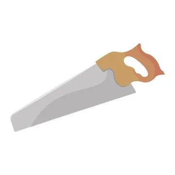 Handsaw with wooden handle. Vector Stock Illustration