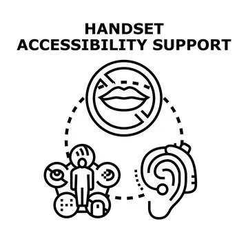 Handset accessibility support for people with special needs Stock Illustration