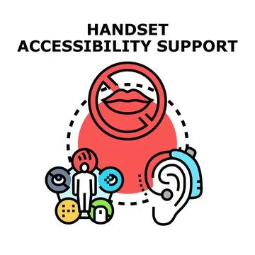 Handset accessibility support for people with special needs Stock Illustration