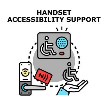 Handset digital accessibility support for disabled people Stock Illustration