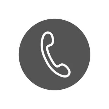 Handset icon circle gray Stock Illustration