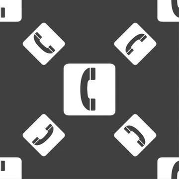 Handset icon sign. Seamless pattern on a gray background. Vector Illustrazione stock