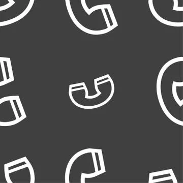 Handset icon sign. Seamless pattern on a gray background. Stock Illustration