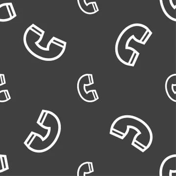 Handset icon sign. Seamless pattern on a gray background. Stock Illustration