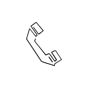 Handset phone one line vector illustration art hand draw . Stock Illustration