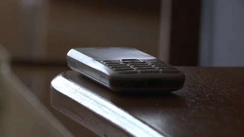 The handset on the table. Classic phone. Stock Footage 72427050
