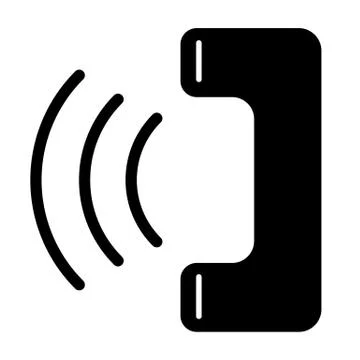 Handset telephone rings solid icon. Phone volume vector illustration isolated on Stock Illustration