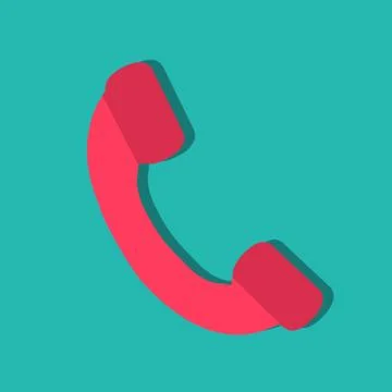 Handset vector glyph icon. Isolated on blue background. Vector illustration. Illustrazione stock