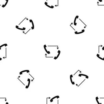 Handsets with arrows pattern seamless black Stock Illustration