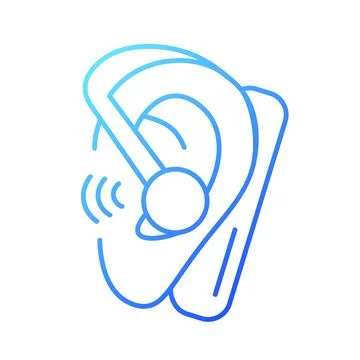 Handsfree headset gradient linear vector icon Stock Illustration