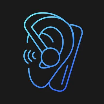 Handsfree headset gradient vector icon for dark theme Stock Illustration
