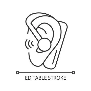 Handsfree headset linear icon Stock Illustration