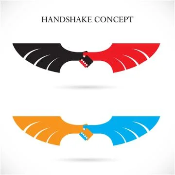 Handshake abstract design concept template. Business creative logotype symbol Stock Illustration