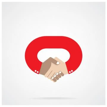 Handshake abstract design symbol Stock Illustration