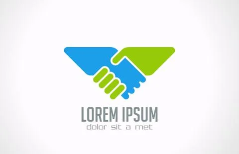 Handshake abstract logo vector design template. business creative concept. Stock Illustration