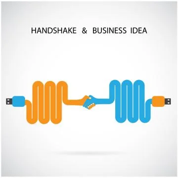 Handshake abstract sign design template. business creative concept. Stock Illustration