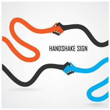 Handshake abstract sign Stock Illustration