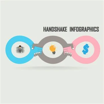 Handshake abstract sign Stock Illustration