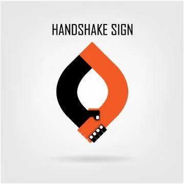 Handshake abstract sign vector design template. business creative concept. Stock Illustration