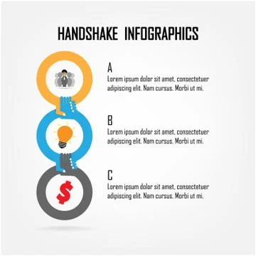 Handshake abstract sign vector design template. Stock Illustration