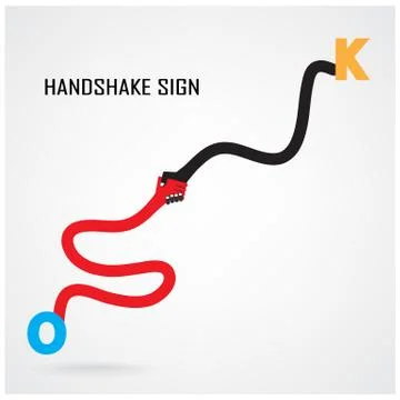 Handshake abstract sign vector design template Stock Illustration