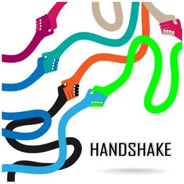 Handshake abstract sign vector design template. business creative concept. Stock Illustration