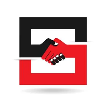 Handshake abstract sign vector design template. business creative concept. Stock Illustration