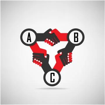 Handshake abstract sign vector design template. business creative concept. Illustrazione stock