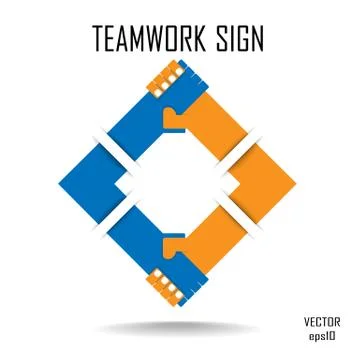 Handshake abstract sign vector design template. business creative concept. Stock Illustration