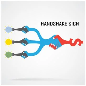 Handshake abstract sign vector design template Stock Illustration