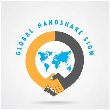 Handshake abstract sign vector design template Stock Illustration