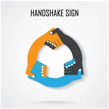 Handshake abstract sign vector design template Stock Illustration
